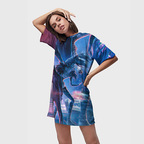 Женская длинная футболка DEATH NOTE ТЕТРАДЬ СМЕРТИ / 3D-принт – фото 3