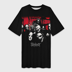 Футболка женская длинная Slipknot Группа, цвет: 3D-принт