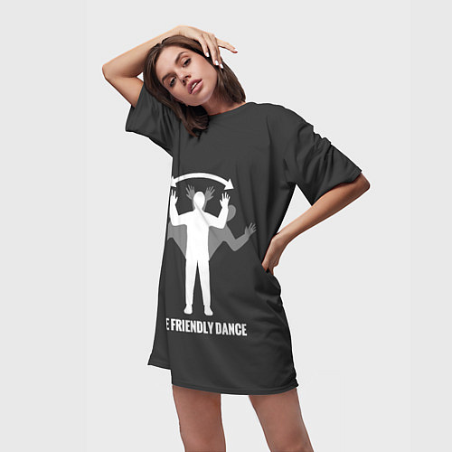 Женская длинная футболка Френдли DayZ / 3D-принт – фото 3