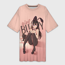 Женская длинная футболка Bunny Girl