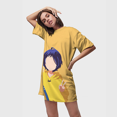 Женская длинная футболка Приоритет чудо-яйца / 3D-принт – фото 3