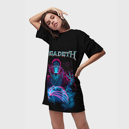 Женская длинная футболка MEGADETH / 3D-принт – фото 3