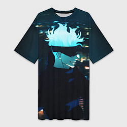 Футболка женская длинная Магическая битва, цвет: 3D-принт