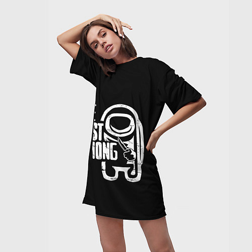 Женская длинная футболка Among Us TLOU / 3D-принт – фото 3