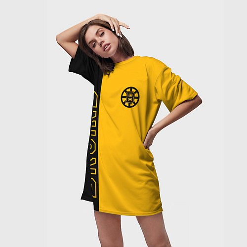 Женская длинная футболка NHL BOSTON BRUINS / 3D-принт – фото 3