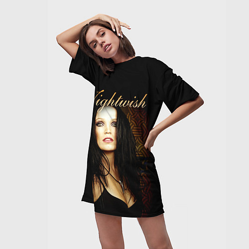 Женская длинная футболка Nightwish / 3D-принт – фото 3