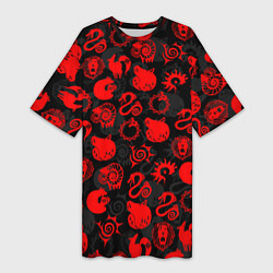 Футболка женская длинная СИМВОЛЫ ГРЕХОВ 7 DEADLY SINS, цвет: 3D-принт