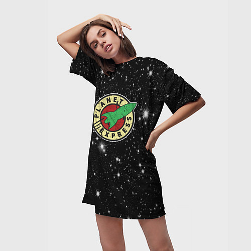 Женская длинная футболка Межпланетный Экспресс Футурама / 3D-принт – фото 3