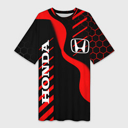 Футболка женская длинная HONDA ХОНДА СПОРТ, цвет: 3D-принт