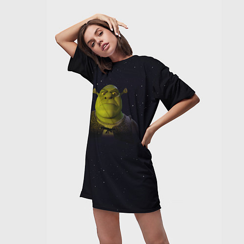 Женская длинная футболка Злой Шрек / 3D-принт – фото 3