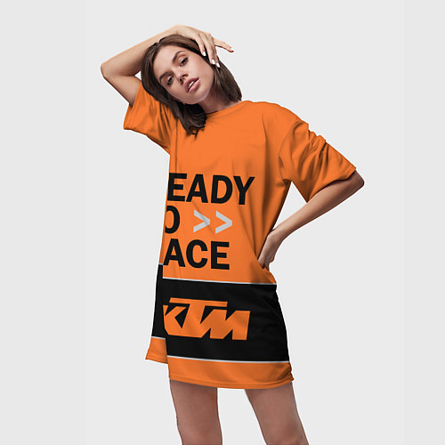 Женская длинная футболка KTM READY TO RACE Z / 3D-принт – фото 3