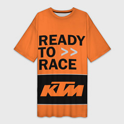Футболка женская длинная KTM READY TO RACE Z, цвет: 3D-принт