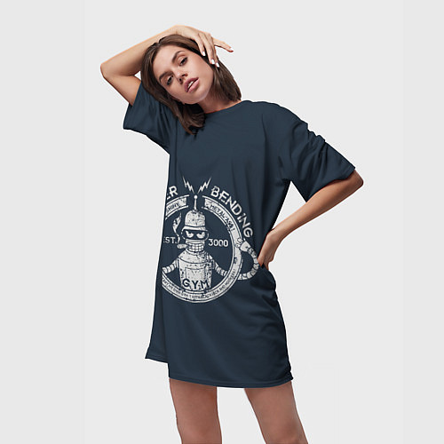 Женская длинная футболка Сгибальщик 3000 / 3D-принт – фото 3