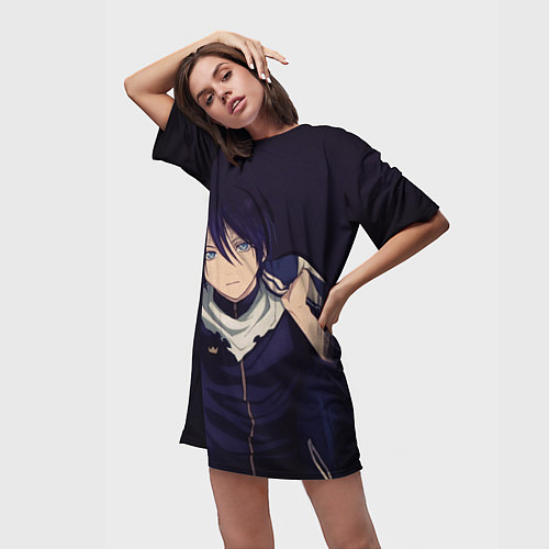 Женская длинная футболка Ято Бездомный бог / 3D-принт – фото 3