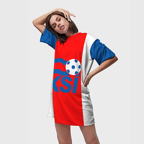 Женская длинная футболка Сборная Исландии / 3D-принт – фото 3
