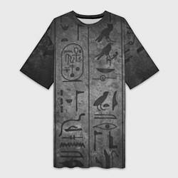 Женская длинная футболка Египетские Иероглифы 3D