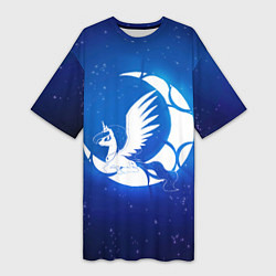 Футболка женская длинная Лунная пони, цвет: 3D-принт