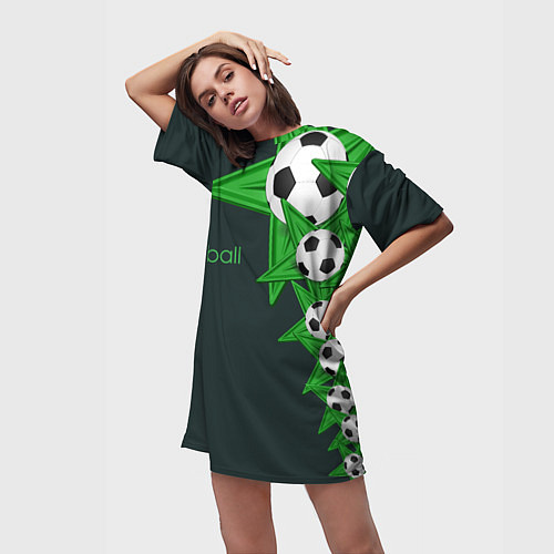 Женская длинная футболка Star ball / 3D-принт – фото 3