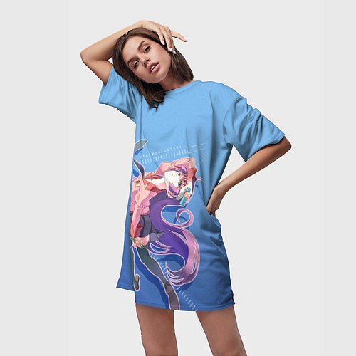 Женская длинная футболка Истории монстров / 3D-принт – фото 3