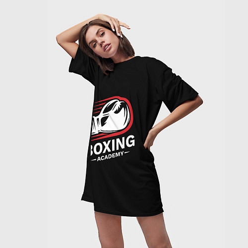 Женская длинная футболка Бокс / 3D-принт – фото 3