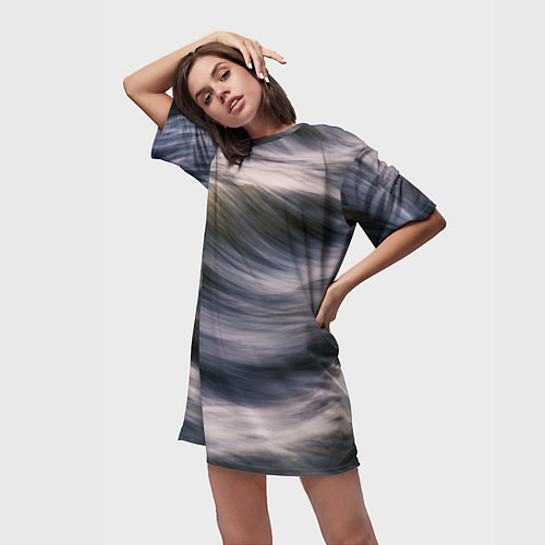 Женская длинная футболка Море волнуется / 3D-принт – фото 3