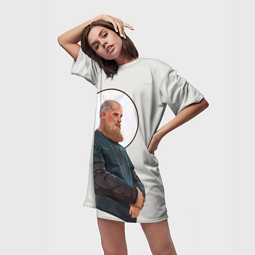 Женская длинная футболка Ragnarr Saint / 3D-принт – фото 3