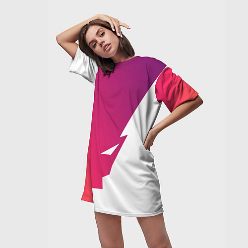 Женская длинная футболка Обертка и Задний фон / 3D-принт – фото 3