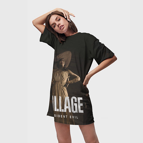 Женская длинная футболка RESIDENT EVIL VILLAGE / 3D-принт – фото 3