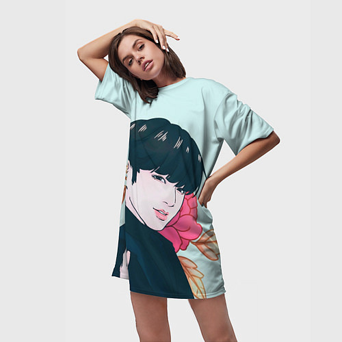 Женская длинная футболка Мин Юнги / 3D-принт – фото 3