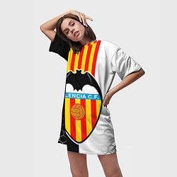 Футболка женская длинная FC VALENCIA ФК ВАЛЕНСИЯ, цвет: 3D-принт — фото 2
