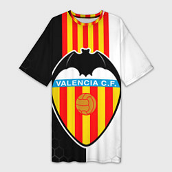 Футболка женская длинная FC VALENCIA ФК ВАЛЕНСИЯ, цвет: 3D-принт
