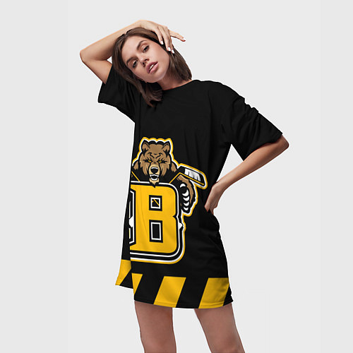 Женская длинная футболка BOSTON BRUINS / 3D-принт – фото 3