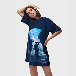 Футболка женская длинная Силуэт Холмса, цвет: 3D-принт — фото 2