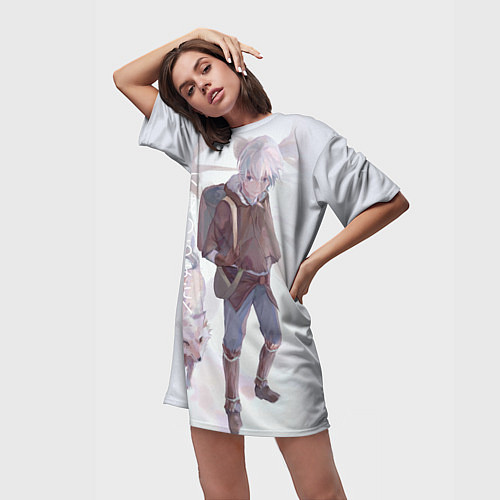 Женская длинная футболка Для тебя бессмертный аниме / 3D-принт – фото 3