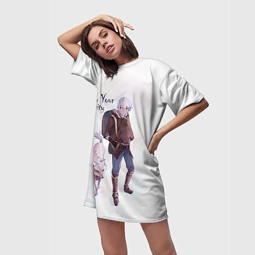 Женская длинная футболка Для тебя, БессмертныйФуши / 3D-принт – фото 3