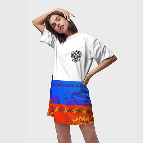 Женская длинная футболка Russia 3 / 3D-принт – фото 3