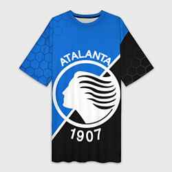 Футболка женская длинная FC ATALANTA ФК АТАЛАНТА, цвет: 3D-принт