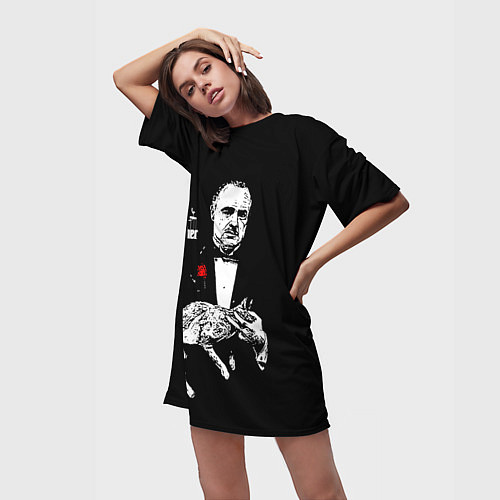 Женская длинная футболка Крестный отец / 3D-принт – фото 3