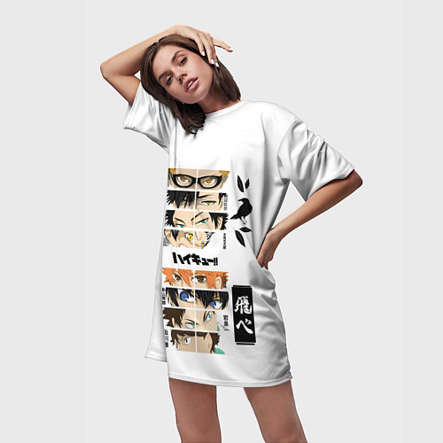 Женская длинная футболка Игроки вороны ВОЛЕЙБОЛ!! / 3D-принт – фото 3