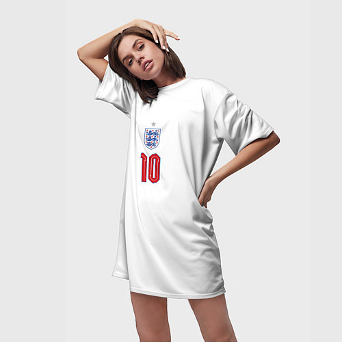 Женская длинная футболка Стерлинг форма Англия / 3D-принт – фото 3