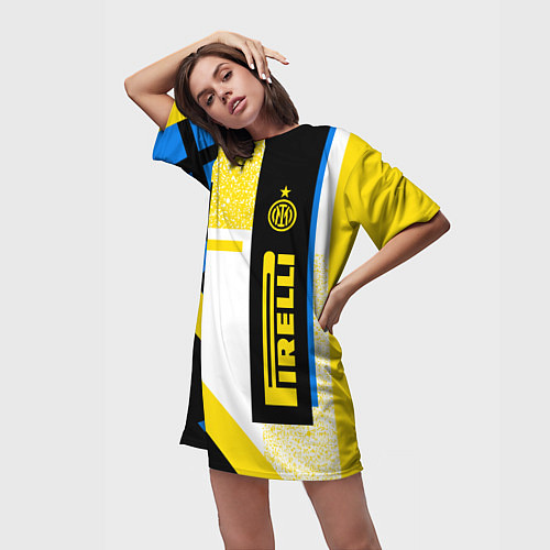 Женская длинная футболка ФК «Интер Милан» 202021 / 3D-принт – фото 3