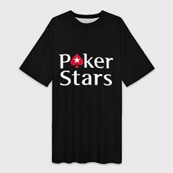 Футболка женская длинная Poker Stars, цвет: 3D-принт