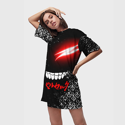 Женская длинная футболка БЕРСЕРК глаз / 3D-принт – фото 3