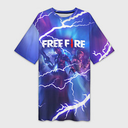 Футболка женская длинная FREEFIRE КОРОЛЕВСКАЯ БИТВА Z, цвет: 3D-принт