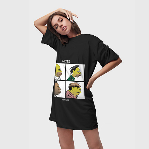 Женская длинная футболка Mozes band / 3D-принт – фото 3