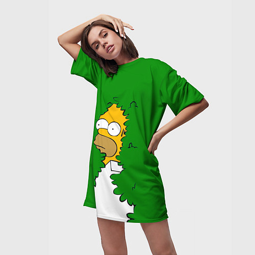 Женская длинная футболка Мем с Гомером / 3D-принт – фото 3