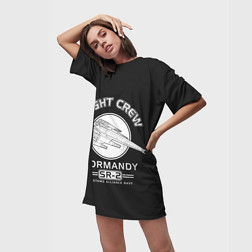 Женская длинная футболка Нормандия / 3D-принт – фото 3