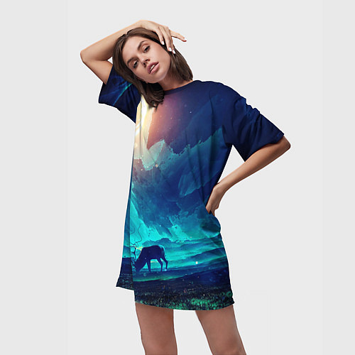 Женская длинная футболка ВОЛШЕБНЫЙ МИР / 3D-принт – фото 3
