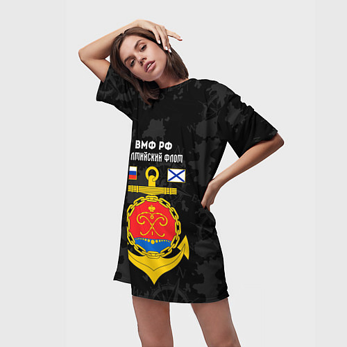 Женская длинная футболка Балтийский флот ВМФ России / 3D-принт – фото 3