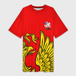 Футболка женская длинная Двуглавый орел Россия орел, цвет: 3D-принт